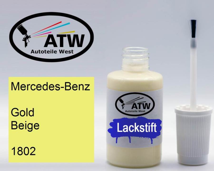 Mercedes-Benz, Gold Beige, 1802: 20ml Lackstift, von ATW Autoteile West.